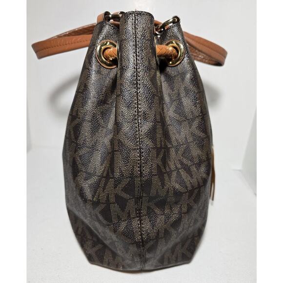 MICHAEL Michael Kors MARINA Hobo Bag Signature Canvas Tassel Drawstring Large - Picture 5 of 16